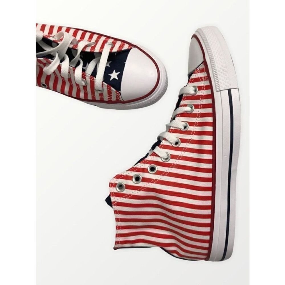 Converse Patriotic CTAS Chuck Taylor All Star Hi Top Sneakers Red White Blue